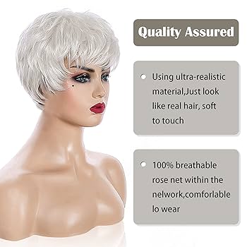 Amazon.co.jp: 女性用6インチショートホワイトウィッグ