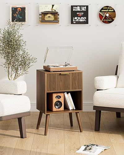 Miniatura 8 de Mesita de noche, mesa auxiliar pequeña, mesita de noche con cajón, mesita de noche moderna, mesa auxiliar para dormitorio, sala de estar (a rayas de