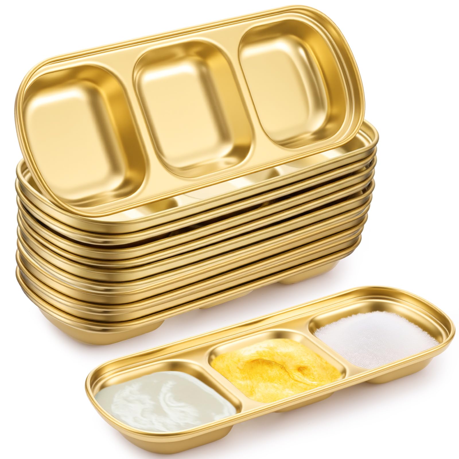 12 Pcs Esthetician Bowls Face Mask Tray,Stainless Steel, Gold, Medium