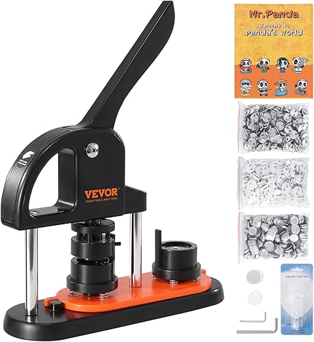 Miniatura 9 de VEVOR Máquina para hacer botones, fabricante de pines de 0.98 pulgadas0.984 in, kit de prensa perforadora de insignias sin instalación, suministros