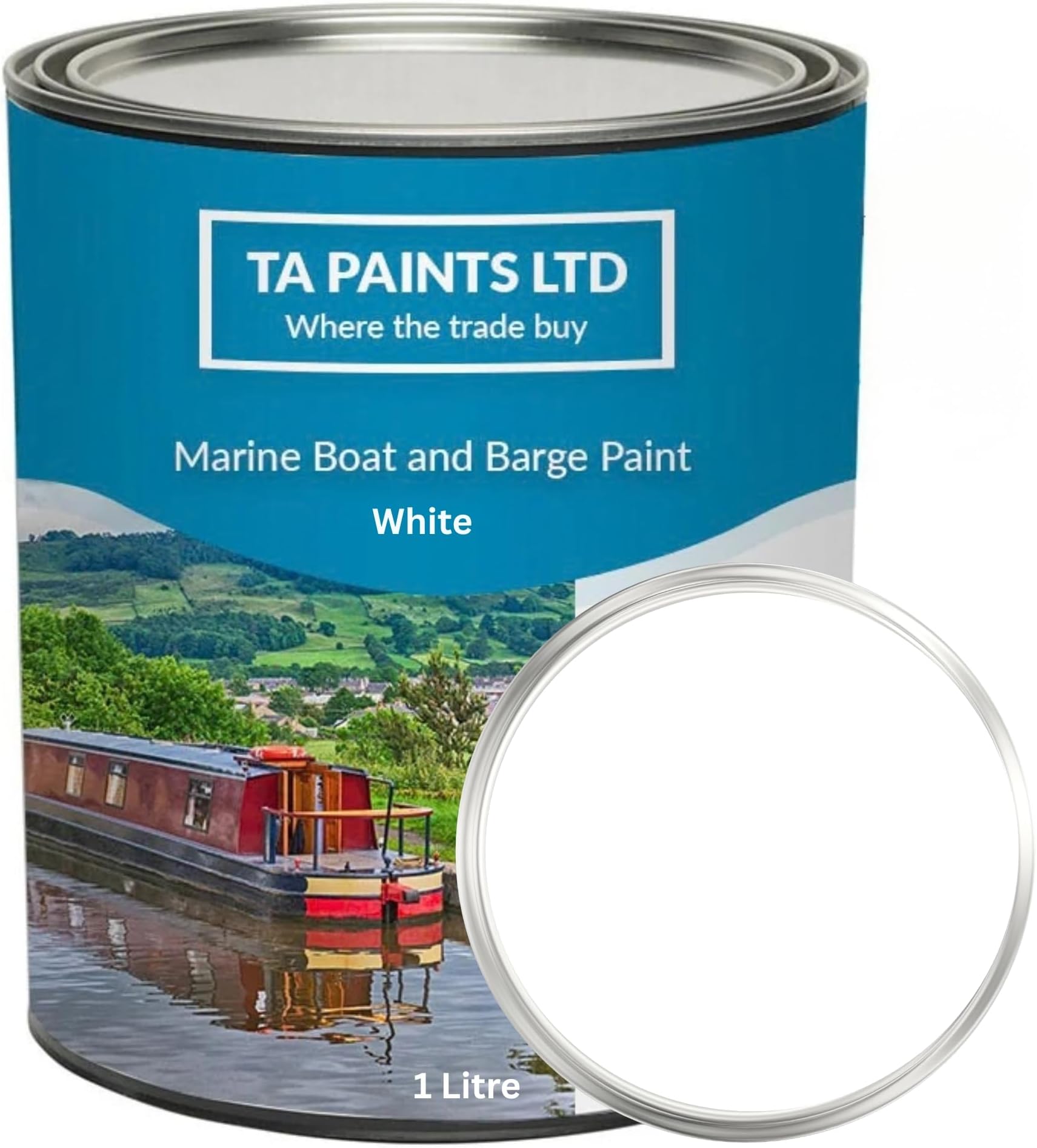 T A Paints Universal PU Enamel Gloss Marine Boat Paint (1L, White)