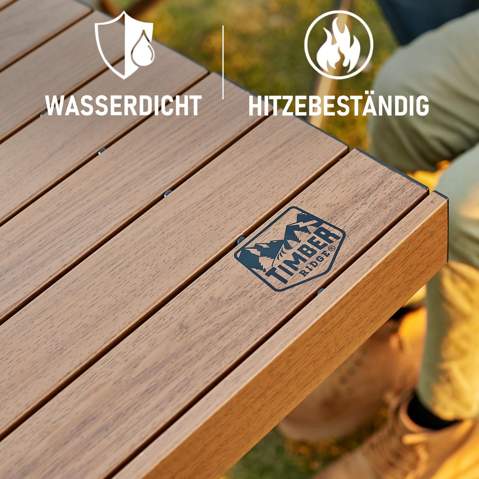 TIMBER RIDGE Campingtisch Klappbar 125x80cm Höhenverstellbar XXL Klapptisch Camping Multifunktional Gartentisch tragbarer Falttisch groß 6 Personen für Outdoor Picknick Kochen Garten Wandern Reisen
