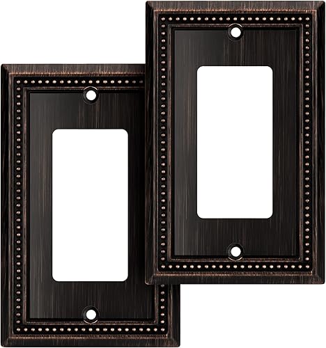 Vista 289 de Henne Bery Sunken Pearls - placa decorativa de pared para interruptor (Palanca simple, 2 unidades, níquel satinado)