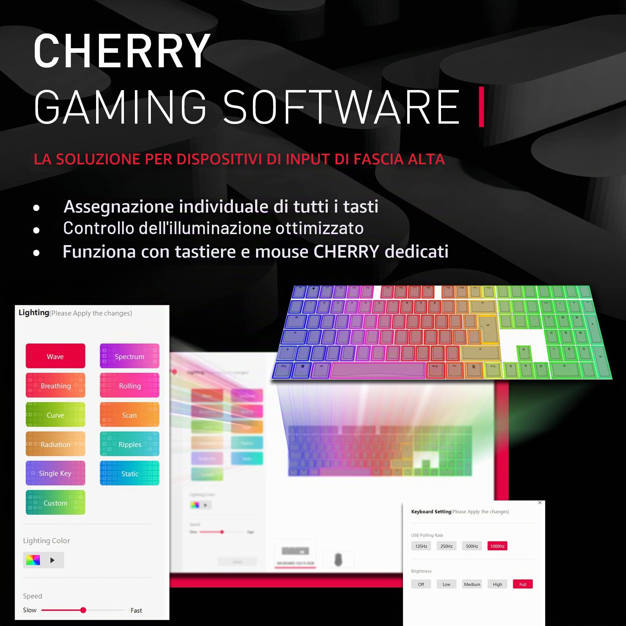 CHERRY MC 2.1, Mouse da Gioco Con Filo per Destrimani, Sensore Pixart 5000 dpi, Tasti Programmabili, Illuminazione RGB, Memoria Integrata, Nero