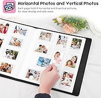 Vista 4 de Veicevol Álbum de fotos de 640 bolsillos para cámara Fujifilm Instax Mini, cubierta de cuero, álbum de fotos para cámara instantánea Instax Mini 12