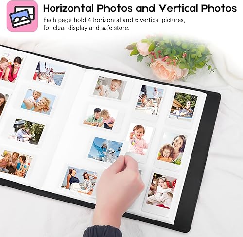 Miniatura 4 de Veicevol Álbum de fotos de 640 bolsillos para cámara Fujifilm Instax Mini, cubierta de cuero, álbum de fotos para cámara instantánea Instax Mini 12