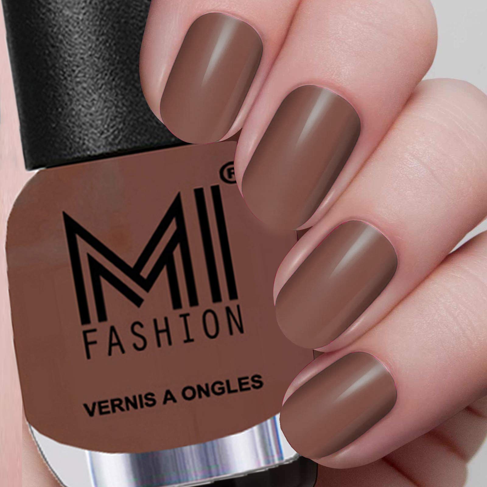MI Fashion Nail Polish Combo of 4 - Nude Pink, Base Nude, Mint and Brown 3