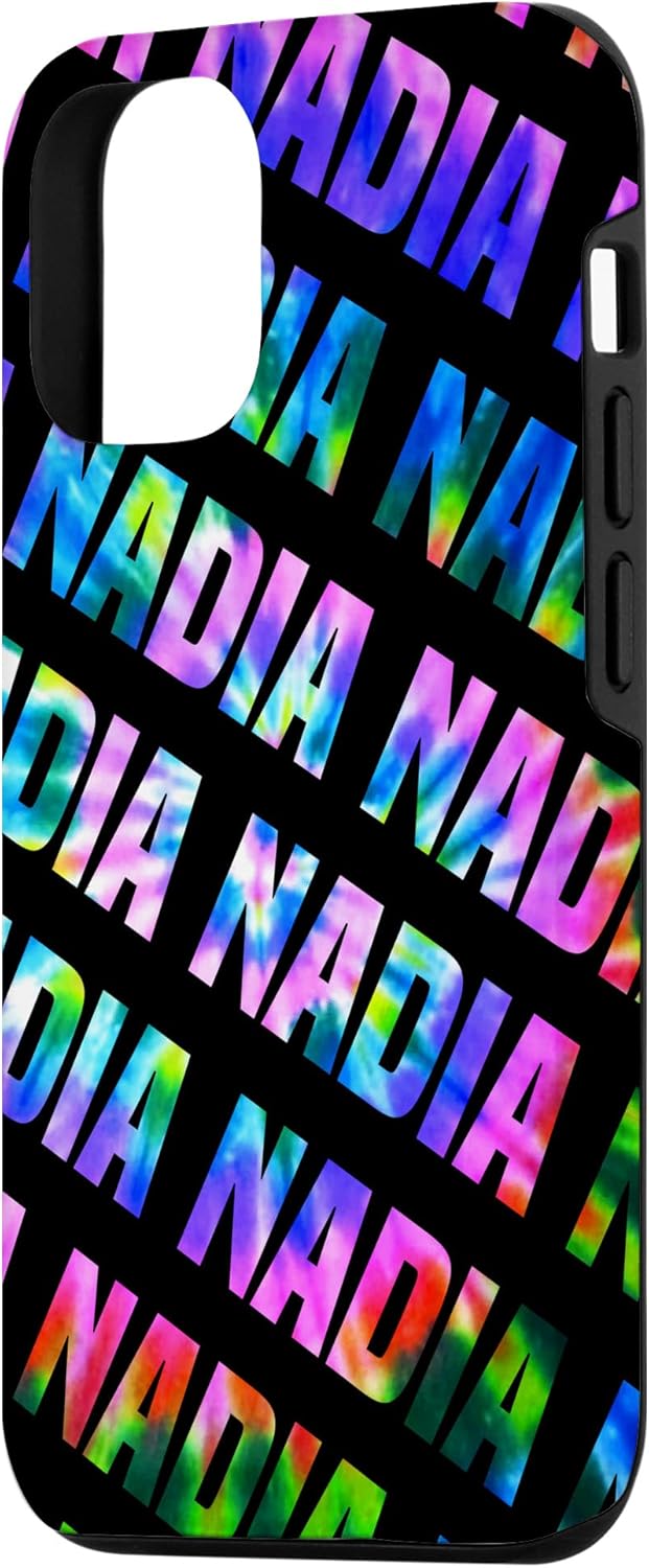 iPhone 13 Custom Nadia Phone Cover Black Personalized Tie Dye Case