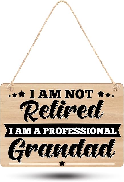 Namalu Funny Christmas Retirement Gifts for Grandad Wooden I'm Not Retired I Am a Professional Grandad Hanging Plaque Dad Birthday Gifts Birthday Retirement Presents for Grandad Fathers Day