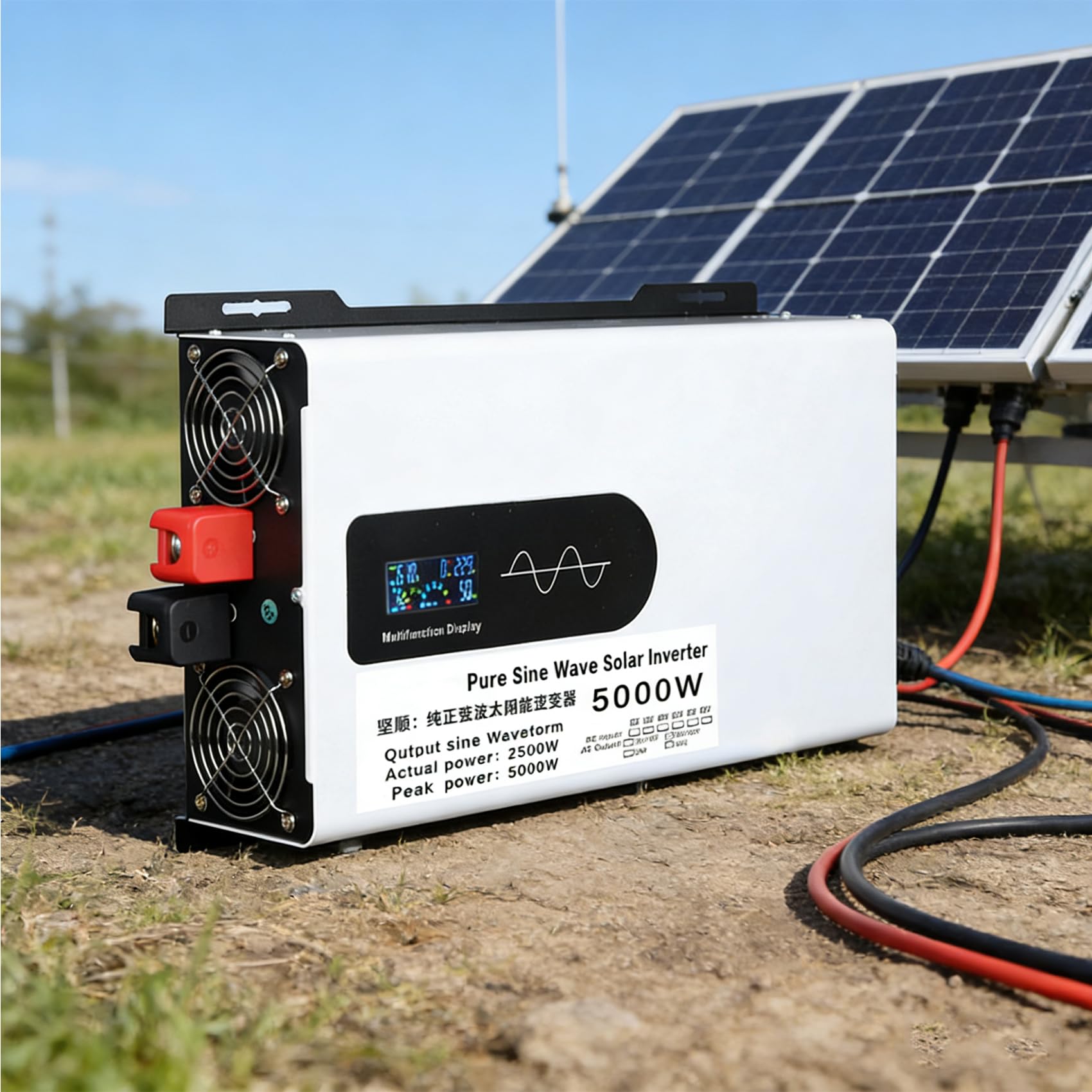 24v to 230v,Przetwornica czystej fali sinusoidalnej 5000 W 12 V 24 V 48 V 60 V 72 V DC na 110 V 230 V AC, przetwornica mocy do ciężarówki, domu, samochodu kempingowego