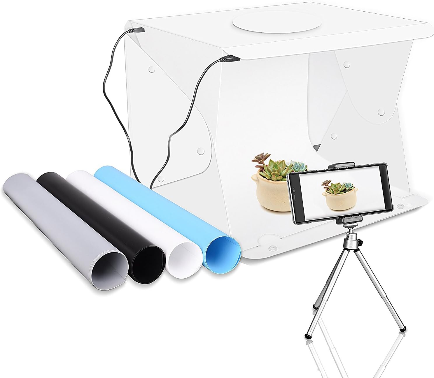 TFJ Photography 40cm Portable Photo Studio 52 LED Photo Light Box Foldable Photography Studio Shooting Tent Box Kit 4 Backgrounds