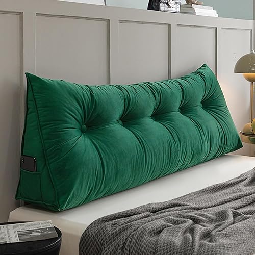 Almohada de pared triangular con botones copetudos, cojín de apoyo de lectura, almohada de cama de lectura suave de color sólido para cuello,