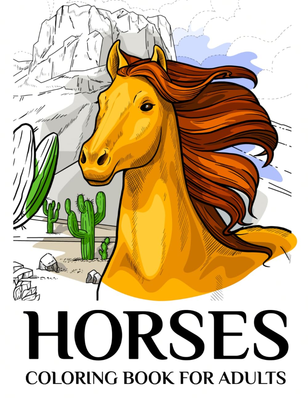 Horses Coloring Book For Adults: Beautiful Horse Designs for Stress Relief, Relaxation, and Creativity
