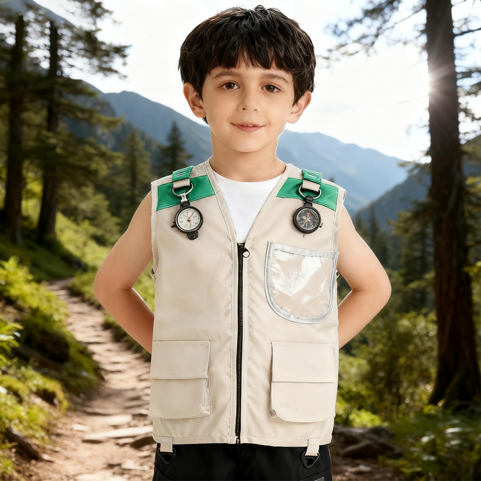 Gilet da pesca per bambini – Giacca senza maniche traspirante con tasche sicure per esplorazione all'aperto
