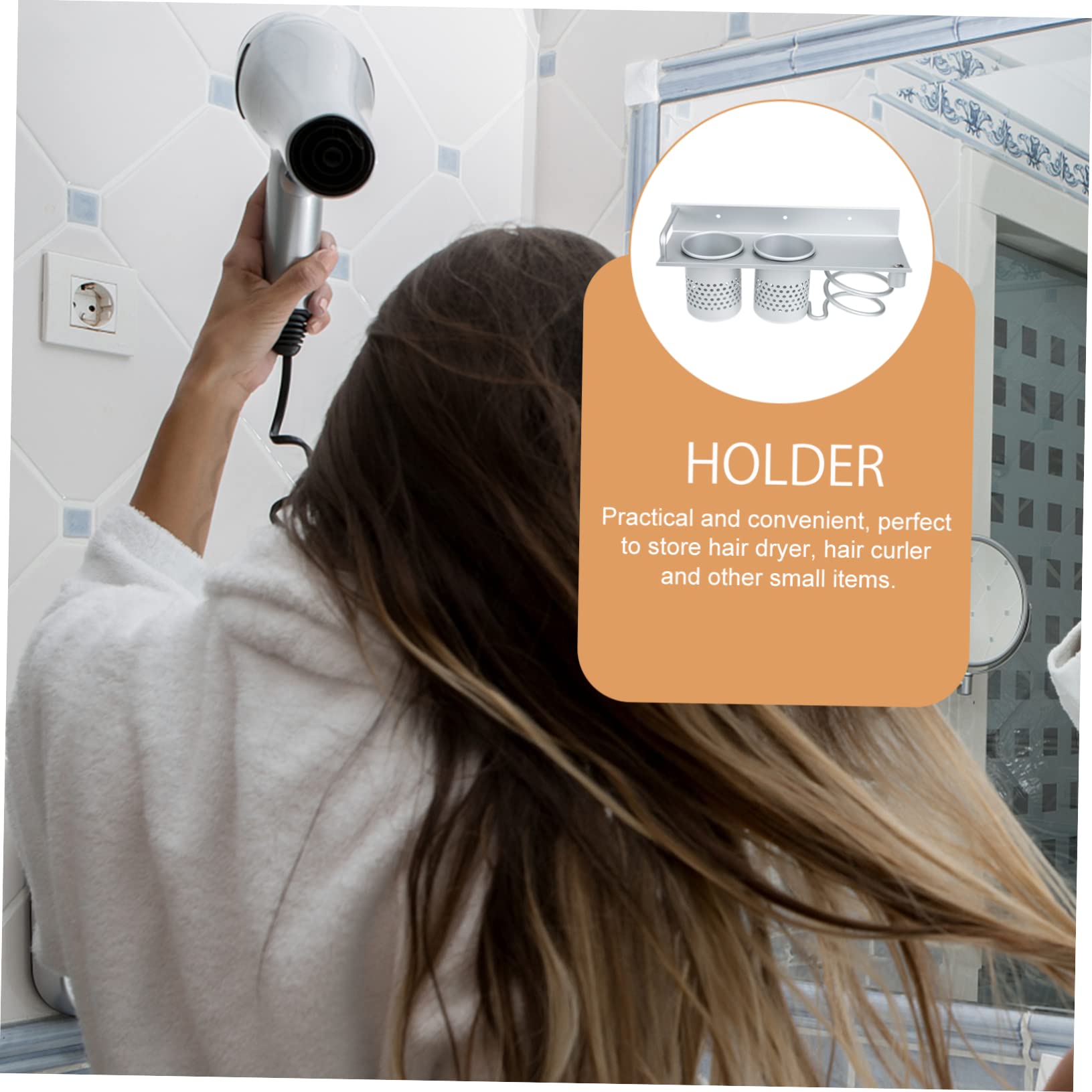 VALICLUD Estante Para Secador De Pelo Colgador Secador Pelo Organizador Herramientas Cabello Sin Perforaciones