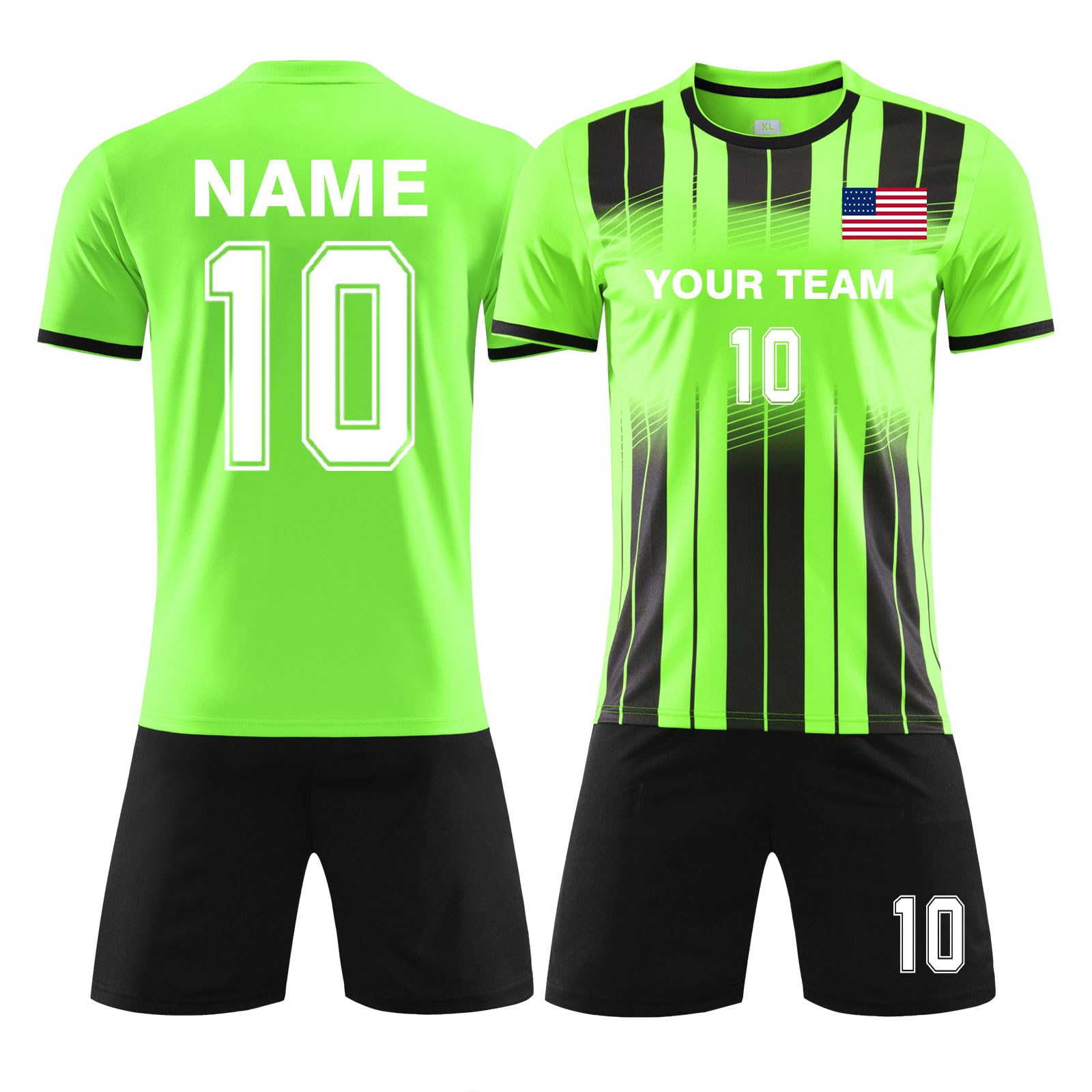 ORYG Custom Soccer Jerseys for Kids Men Women Personalized Boys Training Soccer Uniform with Number Name Log Green