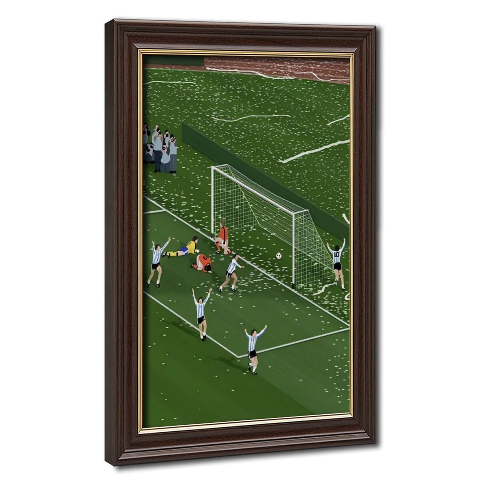 Bareronor Mokume Gane Frame-Style Football Pitch Poster Canvas Poster For Dorm Room Decor Gift