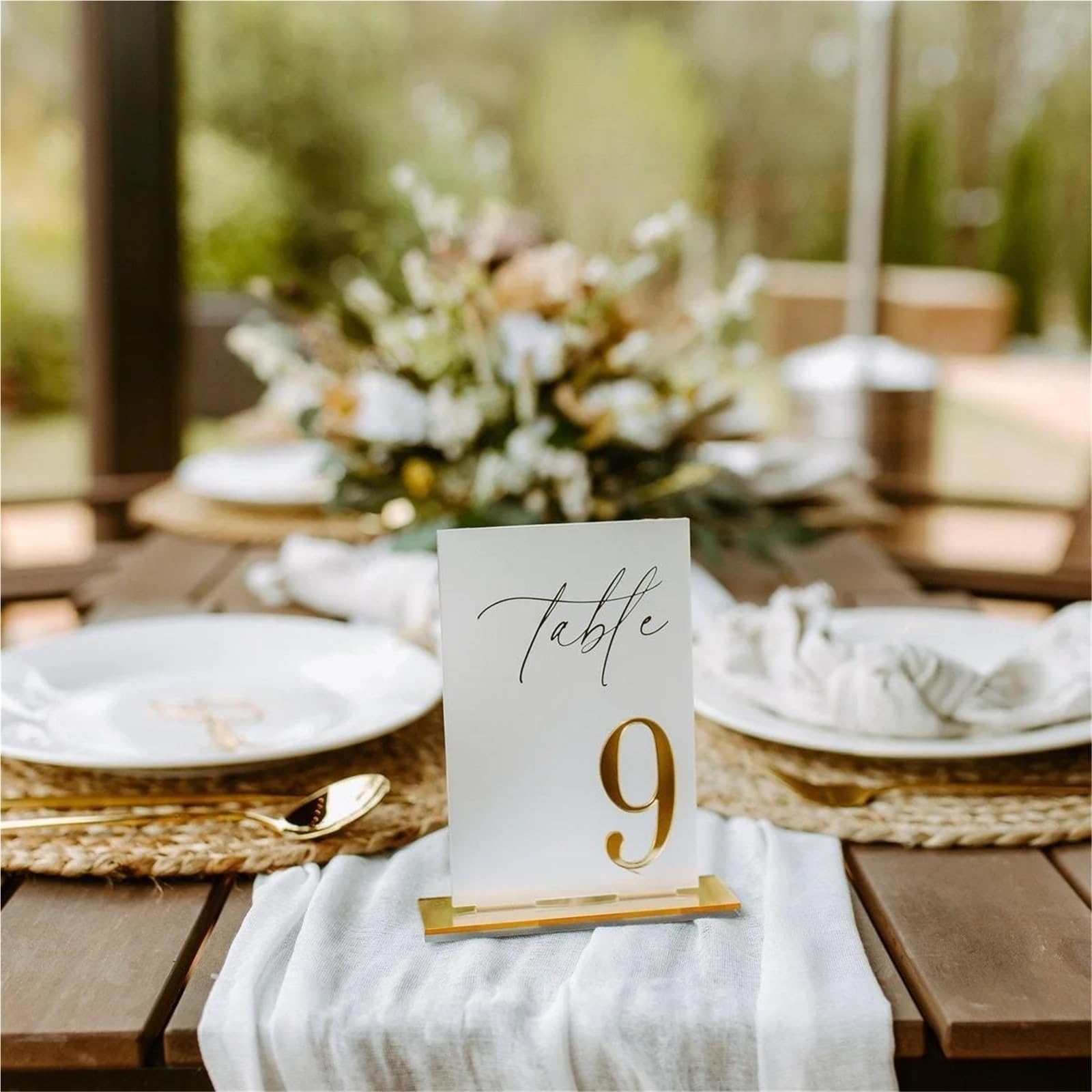 Tischnummer Halter 1-30 Digital Wedding Table Numbers Signs Seat Decoration 4.72*7.09 Inches Party Tischkartenhalter(Gold,Numbers1-15)