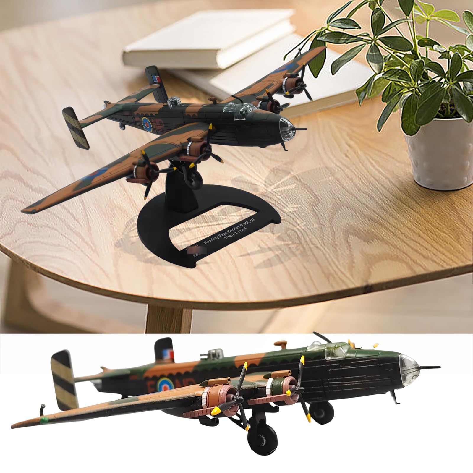 Modello bombardiere B.Mk III in scala 1:144 Realistico in lega pressofusa, display statico collezione con parti rotanti, regalo militare perfetto appassionati Desktop, scaffale decorazione