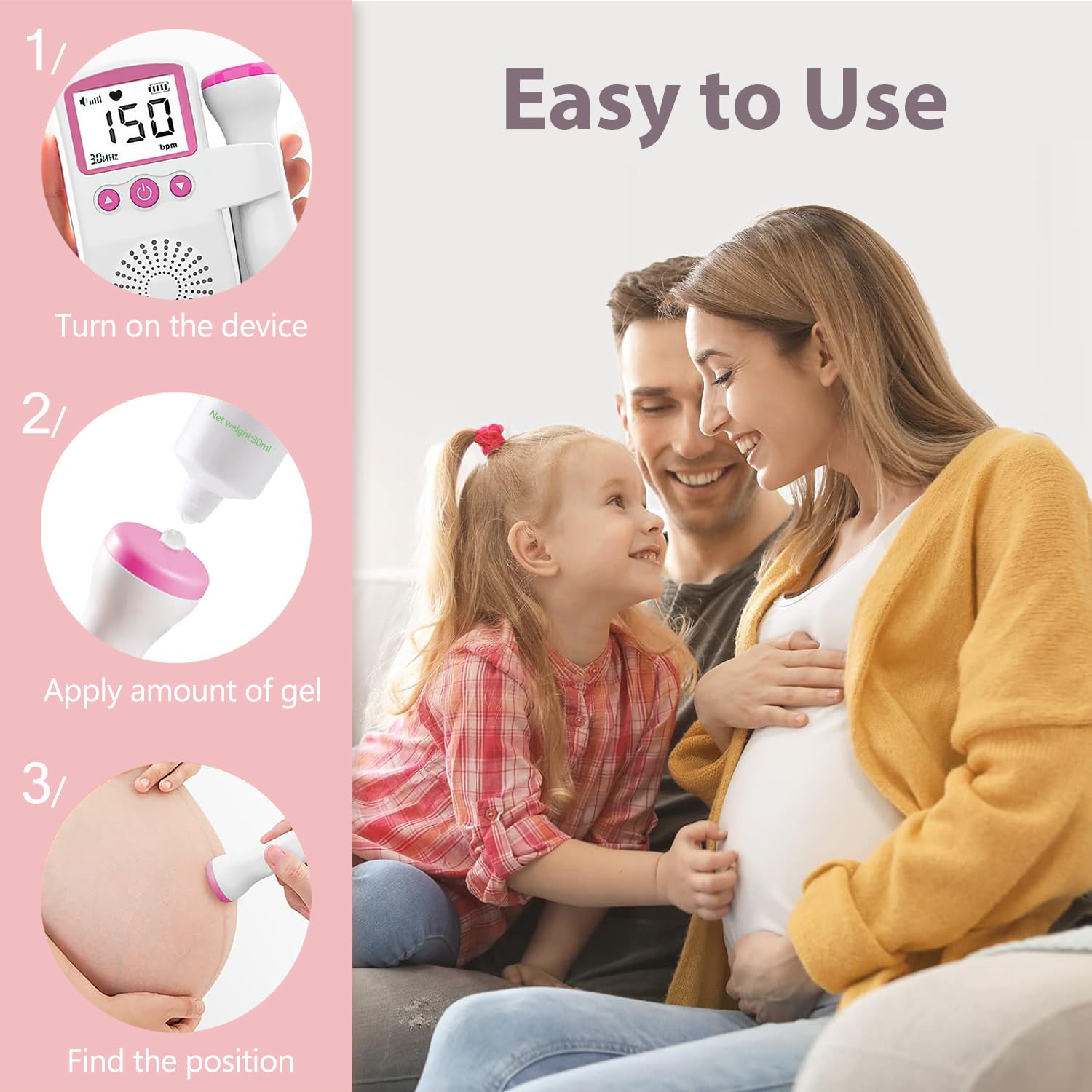 Bag for Baby Monitor Easy to Use at Home Accessories Fetal Pregnancy Women Heartbeat Portable Doppler XY34