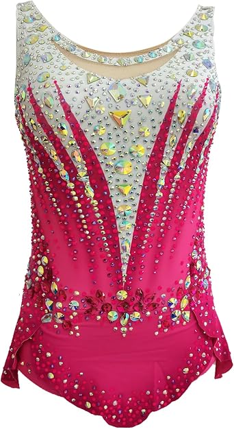 Rhythmic Gymnastics Leotard for Girls and Women Pink Spandex New Rules Compliant Performance and Competition Wear
