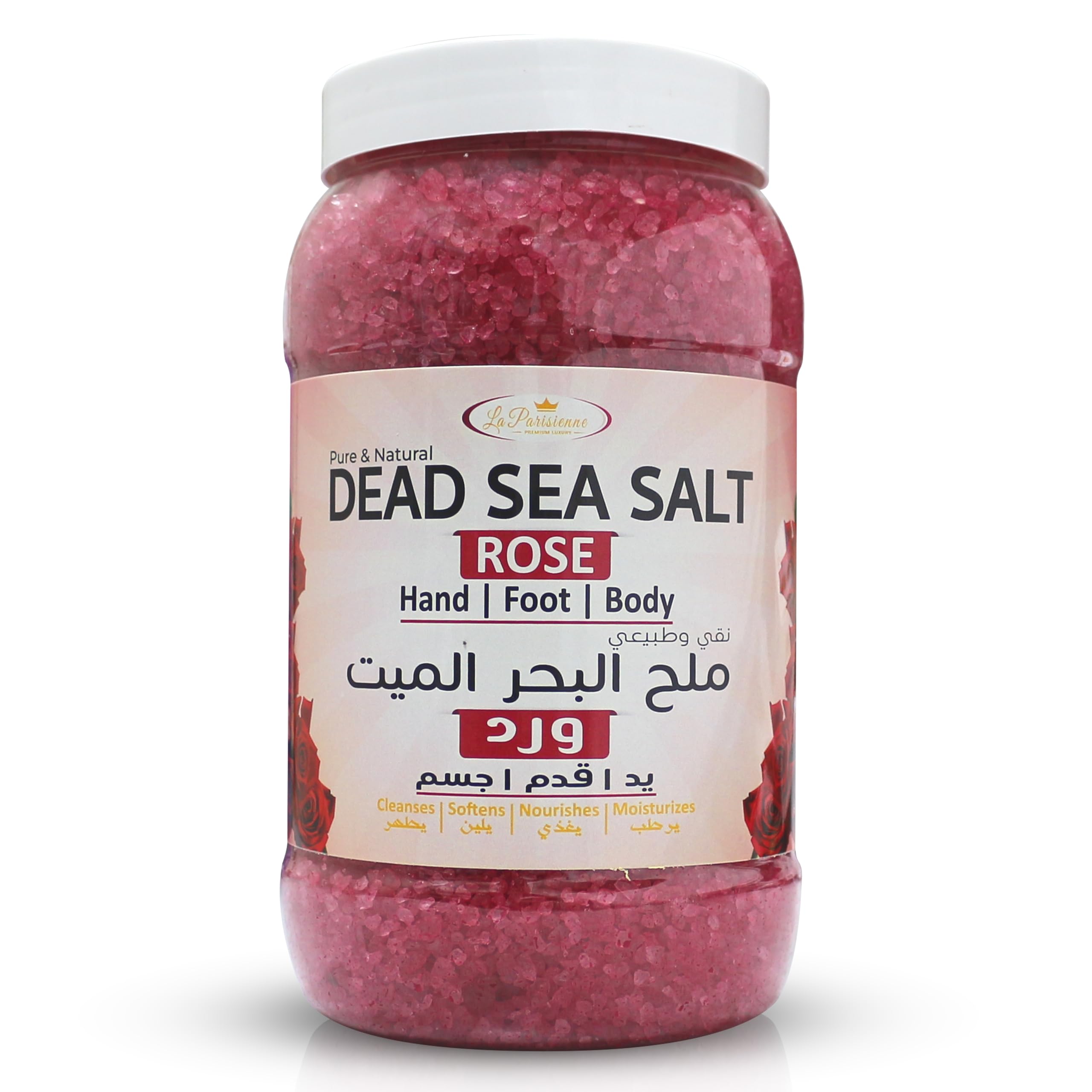 – ECOLYTE+ Dead Sea Salt La Parisienne Pure & Natural, Cleanses, Softens, Nourishes, Moisturizes, Bath Salt, Relieve Fatigue, Stress Relief, Youthful Skin, Exfoliating Salts - (Rose, 2 kg)