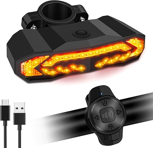 Luz trasera inteligente para bicicleta, señales de giro para bicicleta con alarma, señales de giro de bicicleta recargables por USB con campana de disponible en Yaxa Peru