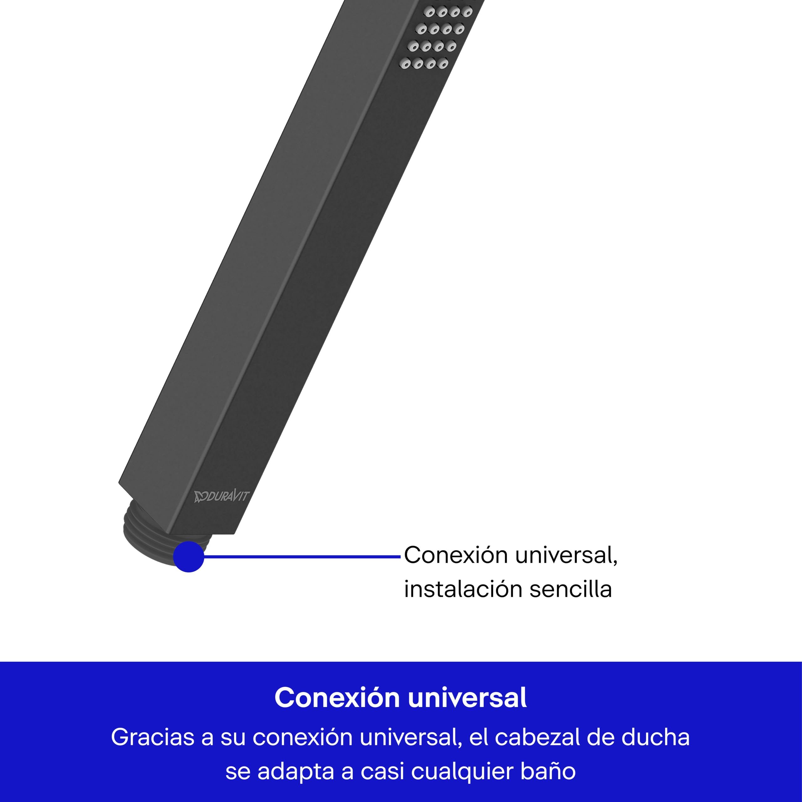 Duravit UV0642002046 - Alcachofa de ducha universal, color negro mate