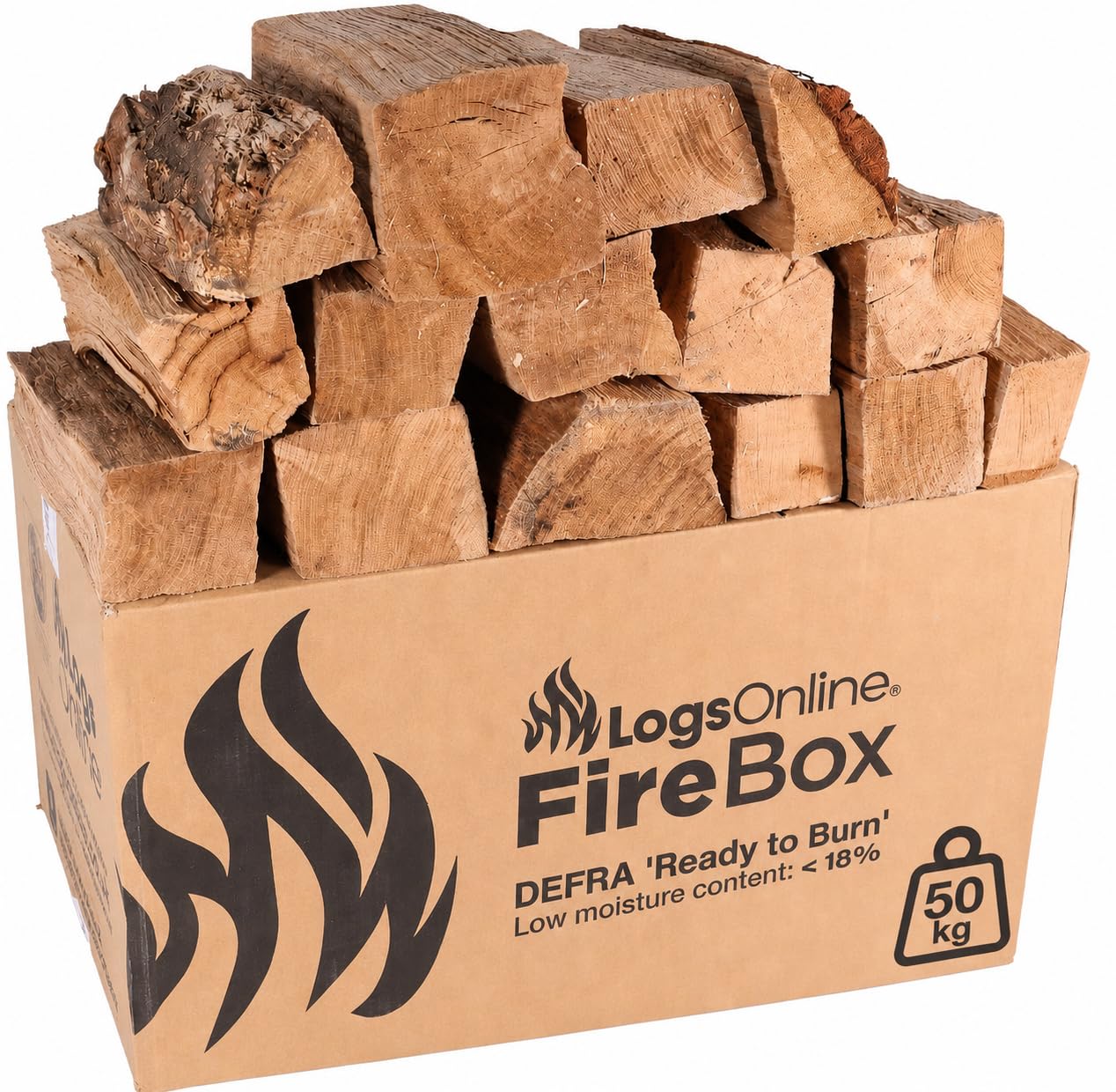 Logs Online Kiln Dried Logs Fire Wood – 50Kg – Under 20% Moisture – Hardwood Logs For Wood Burner, Pizza Oven, Fire Pits, Chiminea, Fireplace And Firewood Logs