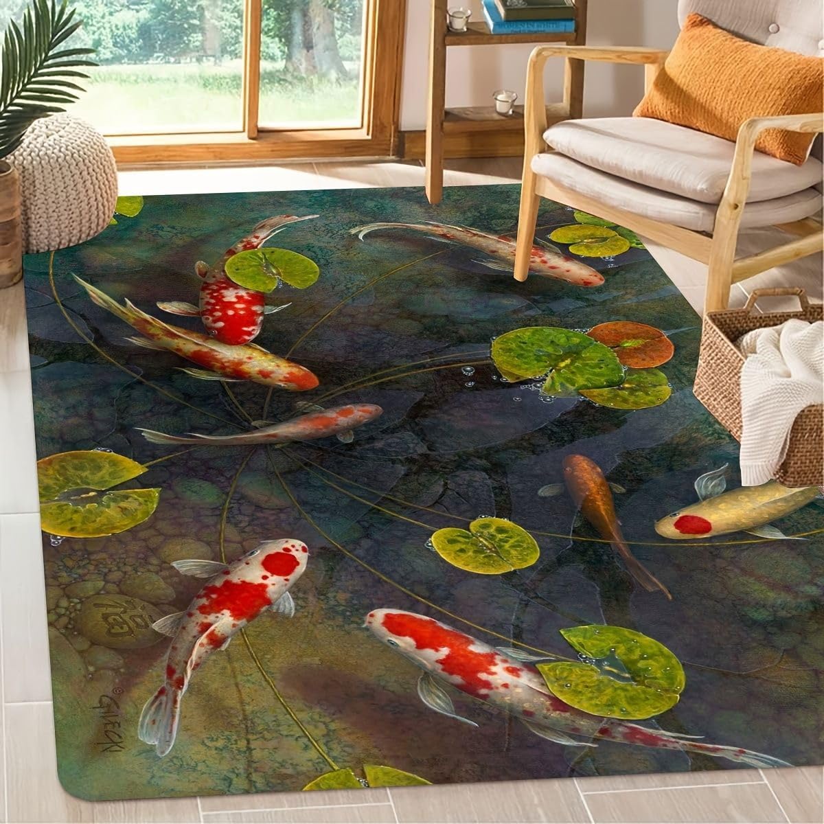 鯉カーペット 50×80cm 魚カーペット 池カーペット ラグ 玄関マット Amazon | [Rebirth]鯉カーペット 120×160cm 魚カーペット 池カーペット