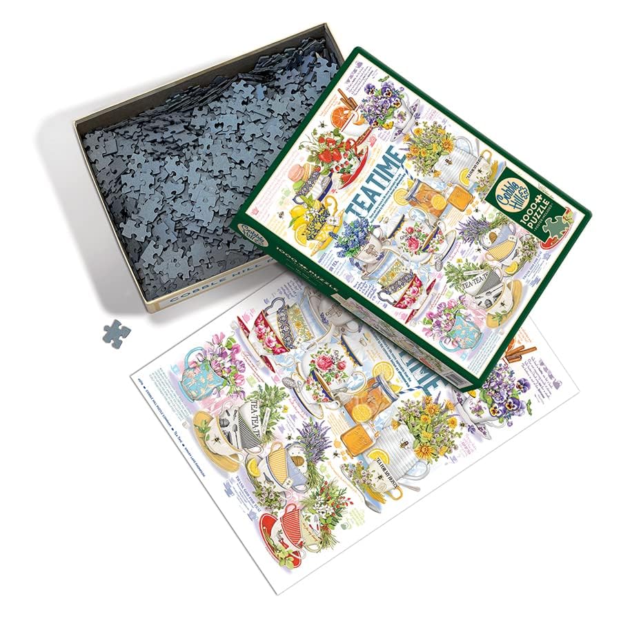 Cobble Hill 1000 Piece Puzzle - Tea Time - Sample Poster Included, 1000 pieces - Image 3