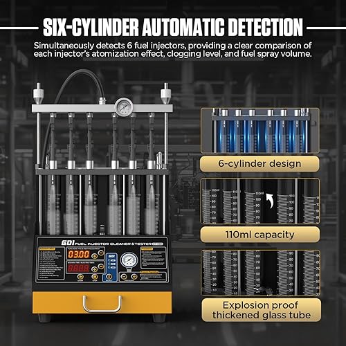 Miniatura 10 de Limpiador de inyector de combustible, CT500 GDI EFI FEI Kit de limpiador y probador de inyector de combustible automotriz, máquina limpiadora para