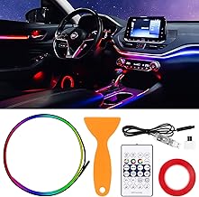 Luci Interne Auto, Strisce LED Auto,Strisce Led Auto con Porta USB Controllo APP, Luci LED Interne per Auto, 110 cm 146 LED Impermeabile, Musica a LED, Illuminazione Per Interni Auto