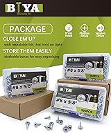 Vista 3 de (350 piezas) Tornillos para madera #8×5/8" de acero aleado estándar Phillips cabeza de brida autorroscantes rápidos por B1jounie YA