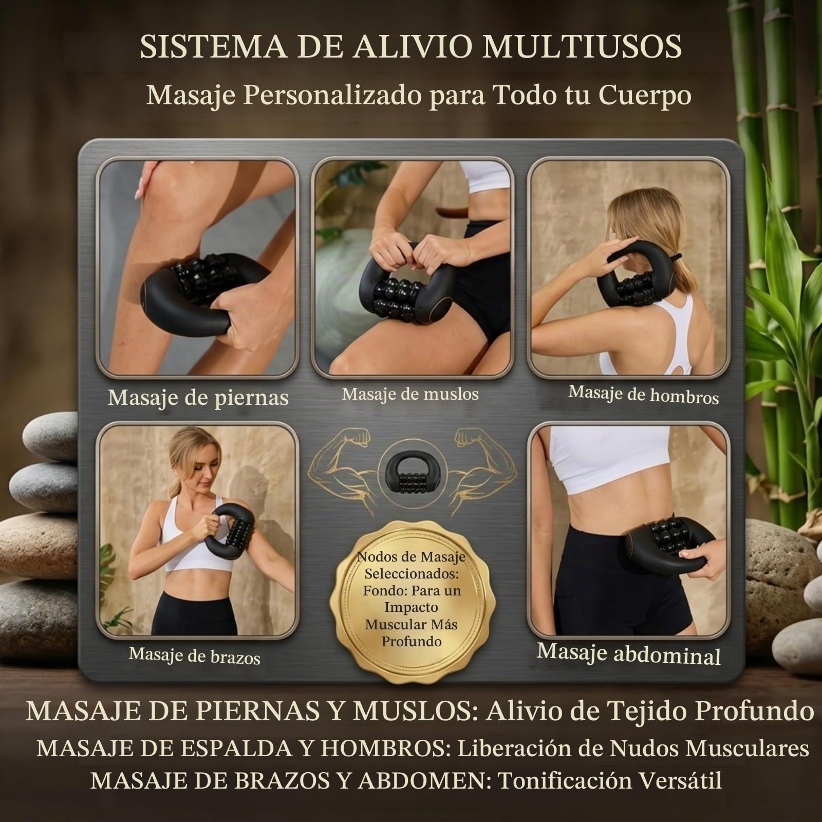 Scult Roller - Masajeador de Rodillos Eléctrico Portátil, 3 Niveles de Intensidad, Alivia la tensión muscular, Masaje Profundo Piernas y Cuerpo