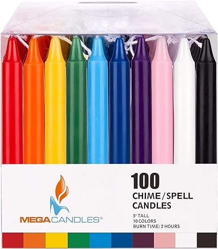 Miniatura 3 de Mega Candles 100 velas cónicas de colores surtidos sin perfume, de 5 pulgadas de alto x 12 pulgadas de diámetro, ideal para lanzar campanillas,