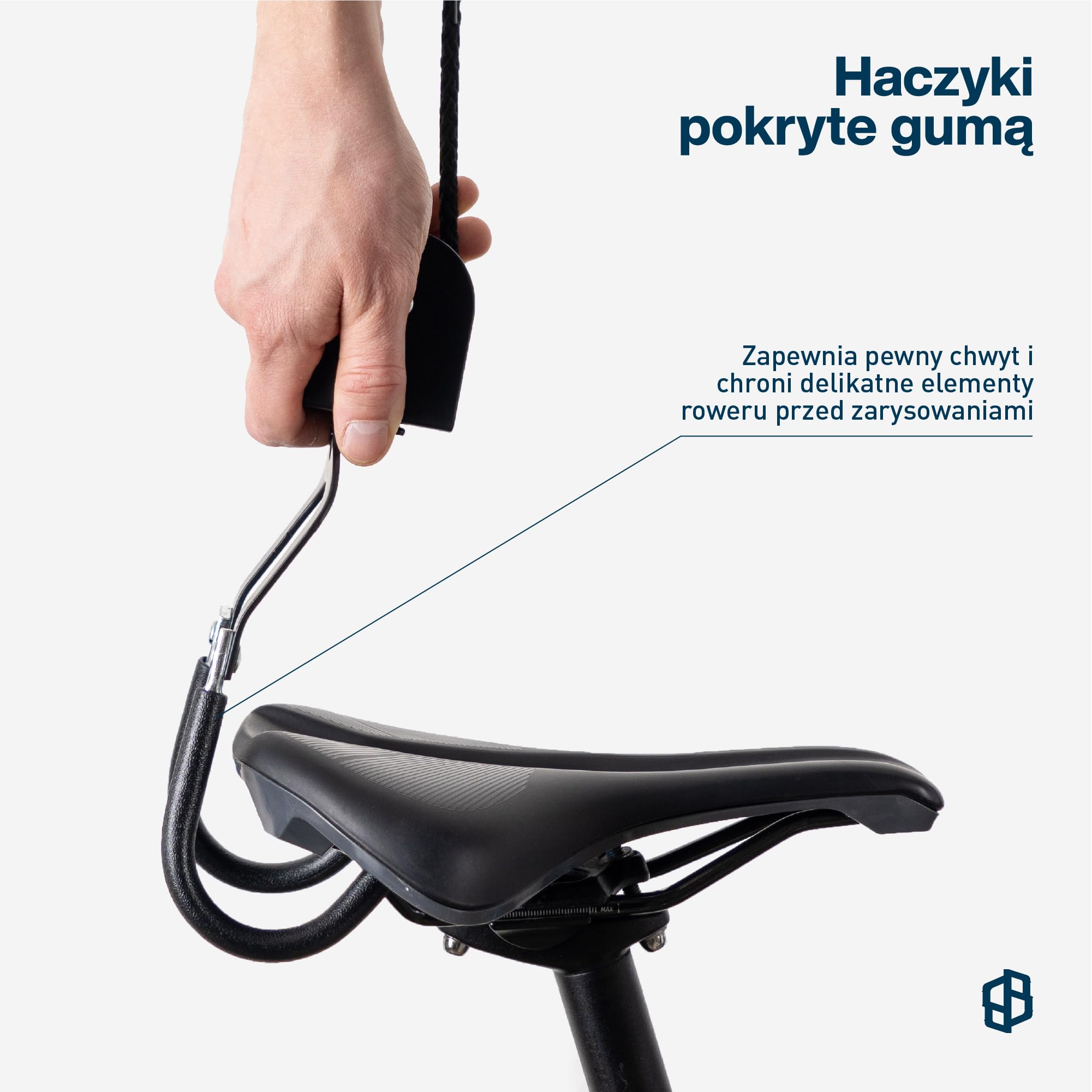 Uchwyt rowerowy do garażu z kołem pasowym, uchwyt ścienny do roweru, bagażnika dachowego, kanu itp. | Zawieszenie "Louis Lift" by Bike Broz | 70002