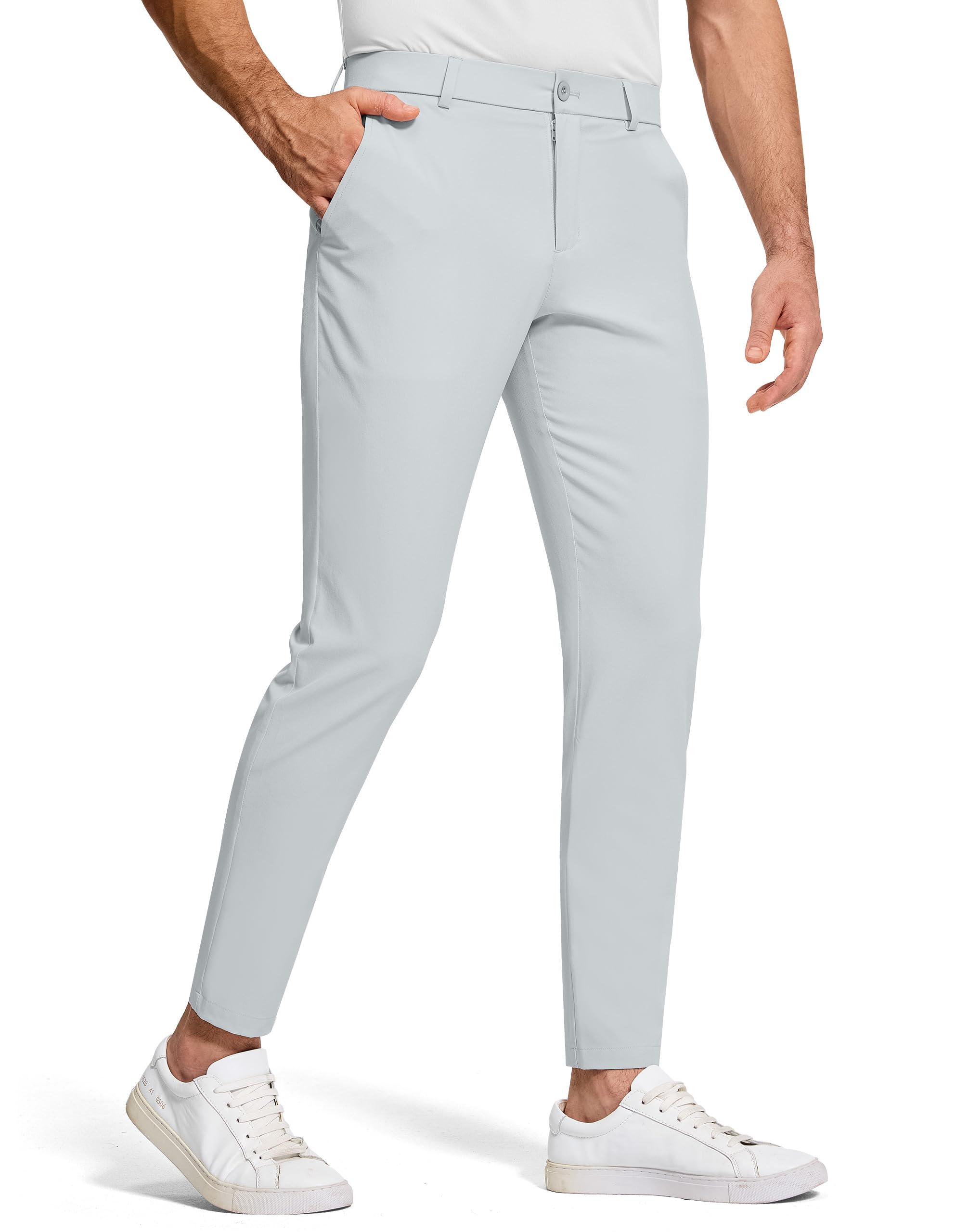 SERAMY Mens Golf Dress Pants 30 Inseam Stretch Skinny Tapered Lightweight Breathable Chino with Pockets for Casual Work