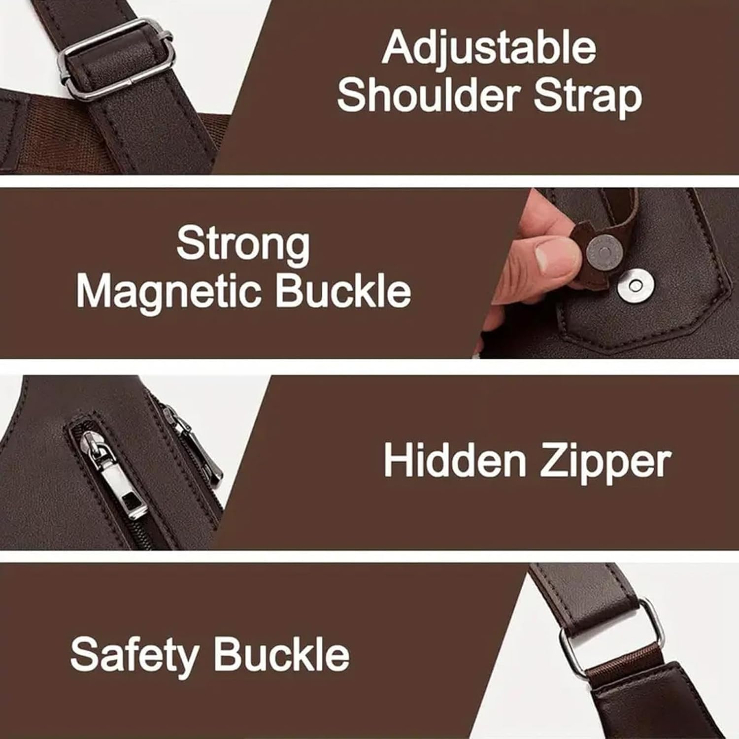 Premium Leather Adjustable Underarm Shoulder Bag for Men, Unisex Hidden Shoulder Holster Bag, Water Resistant Anti-Theft