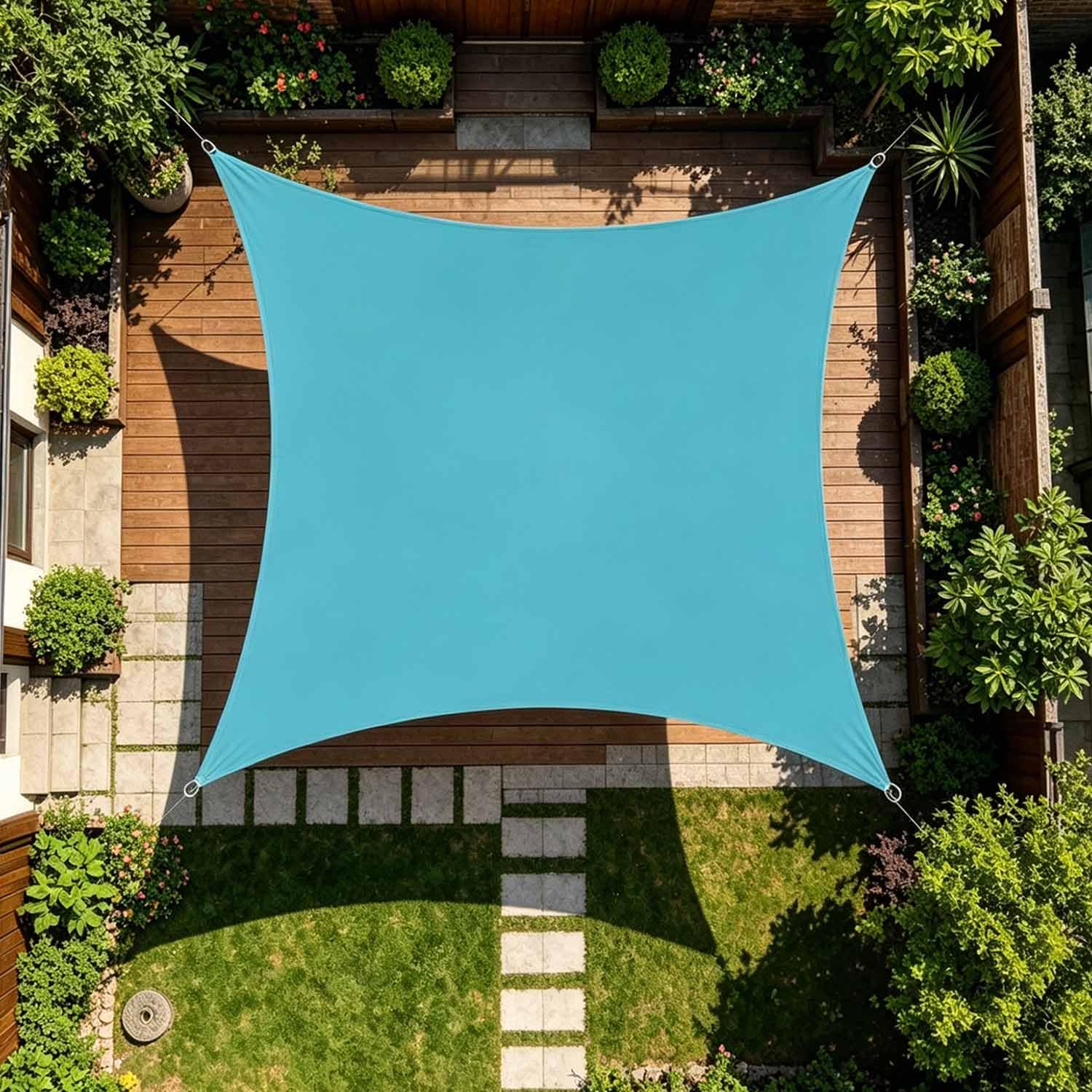 Toile d'ombrage protection solaire pour vos déjeuners de jardin en famille