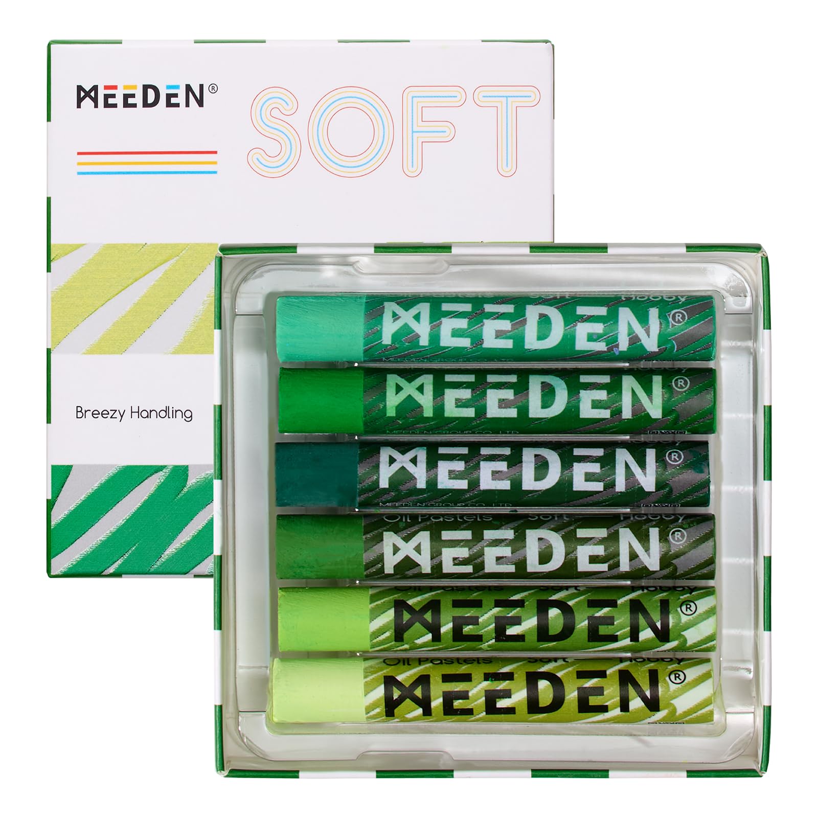 MEEDEN Soft Green Oil Pastels: 6 Pcs Oil Pastels for Artists Beginners โ image 1