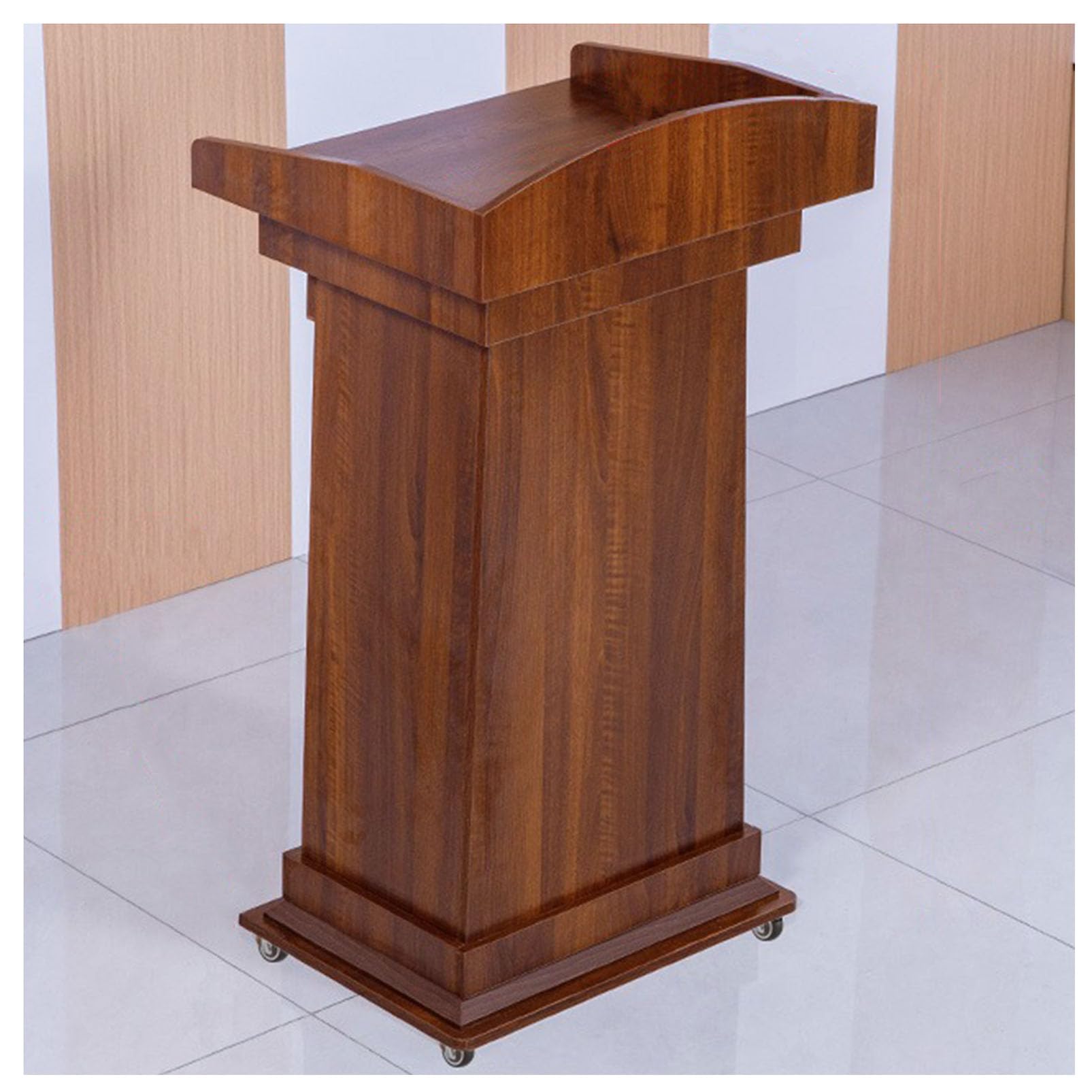 DUANHOZ Portable Wooden Podium Stand for Teachers, Church Pulpit & Restaurant Reception Desk, Multimedia Conference Lectern, Speech Table for Office & Debate Events