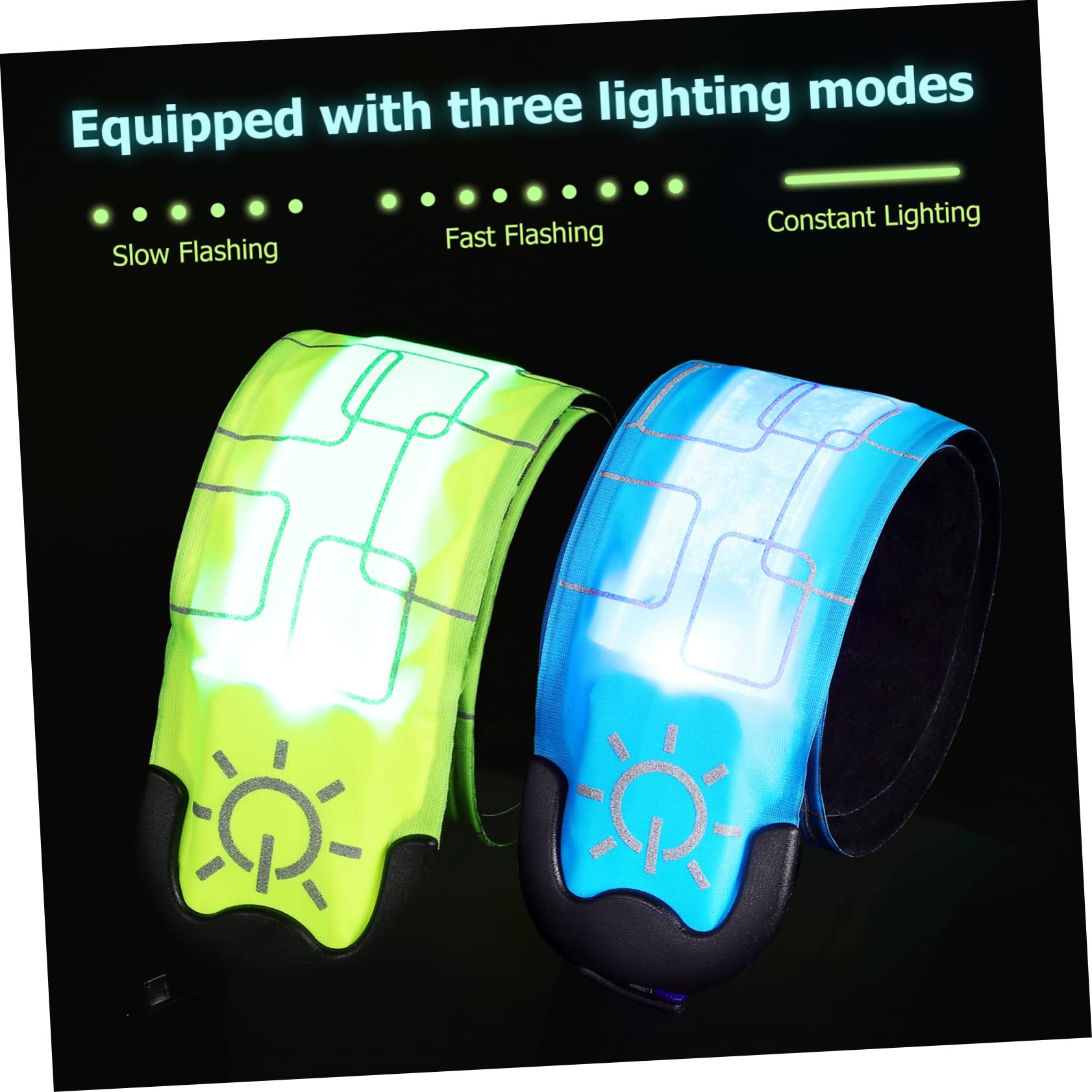 Bracelets Lumineux à LED 4 Pièces en PVC, Brassards à Claquer
