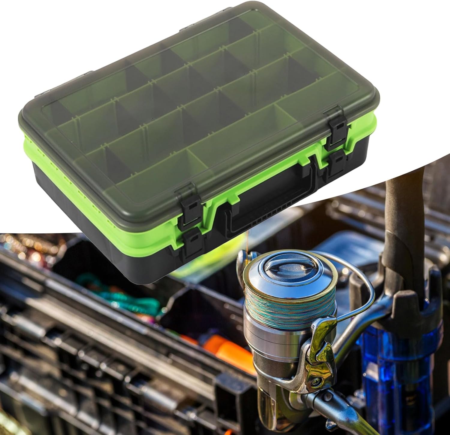 Tackle Box Multi Compartment Double Layer Fishing Lures Baits Hook Storage Container Case Fishing Accessory Storage Box Anglers Equipment Box