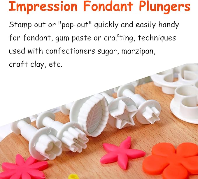 36 Piezas Juego de Cortadores de Fondant Plástico para Decorar miniatura 4