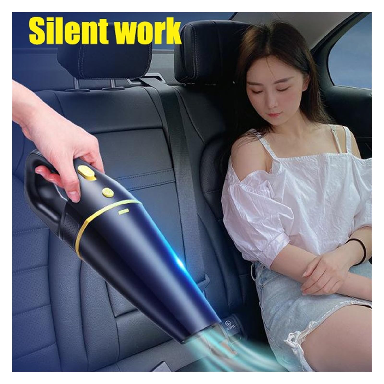 Aspiradora De Coche Carga Inalámbrica con Alta Potencia Succión, Pequeña For El Hogar Doble Propósito Limpieza Fácil Rápida Diversos Escenarios(15000Pa Wireless)