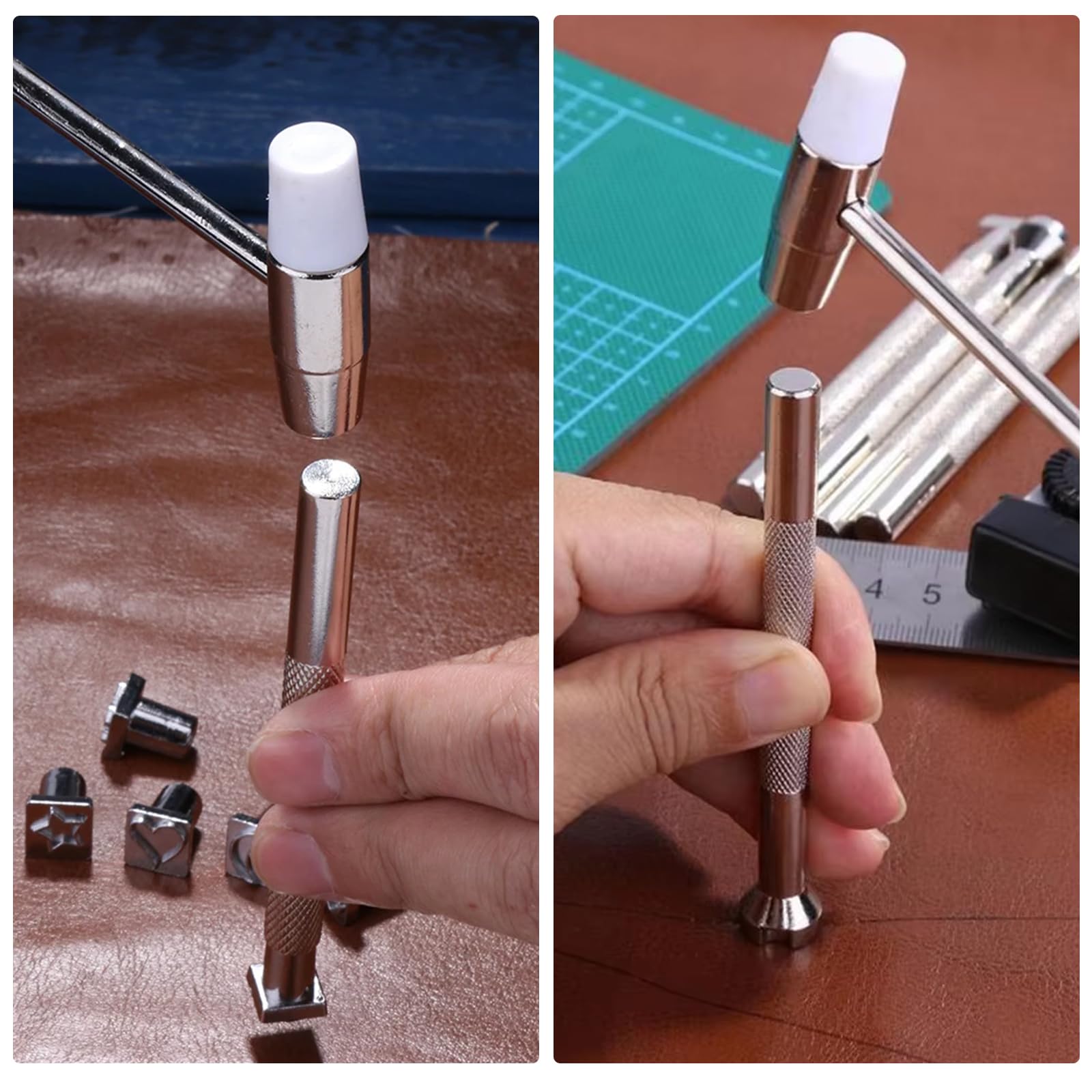Mabor Mini martello a doppia testa, leggero, 18 cm, in plastica e metallo, mini martello per gioielli per artigianato, orologi, accordatura, lavorazione del legno, strumenti musicali