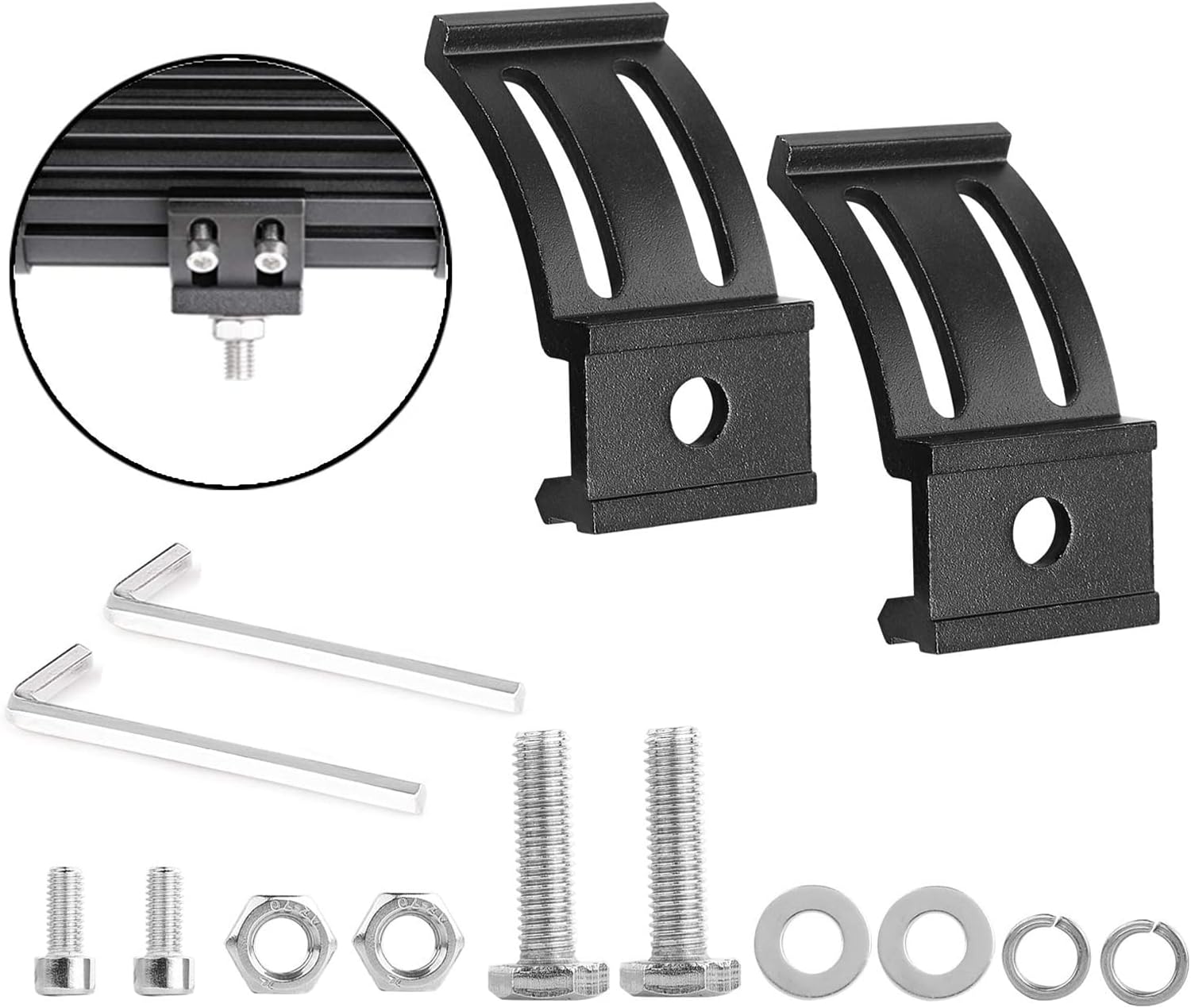 Mounting Brackets for LED Lights, Muto-Beam 2PCS Universal Adjustable Base Brackets for LED Pods Light Bars Bracket for Truck Driving Light Bracket for UTV ATV Car Fog Light