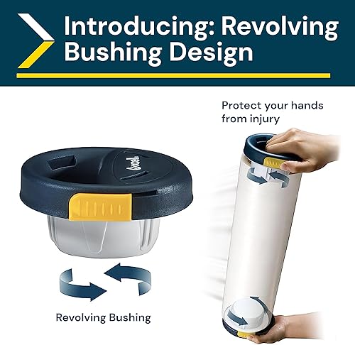 Vista 2 de Excell SF-756 Dispensador de película elástica con freno para película de núcleo de 3 pulgadas, uso en fábrica y almacén, dispensador de envoltura