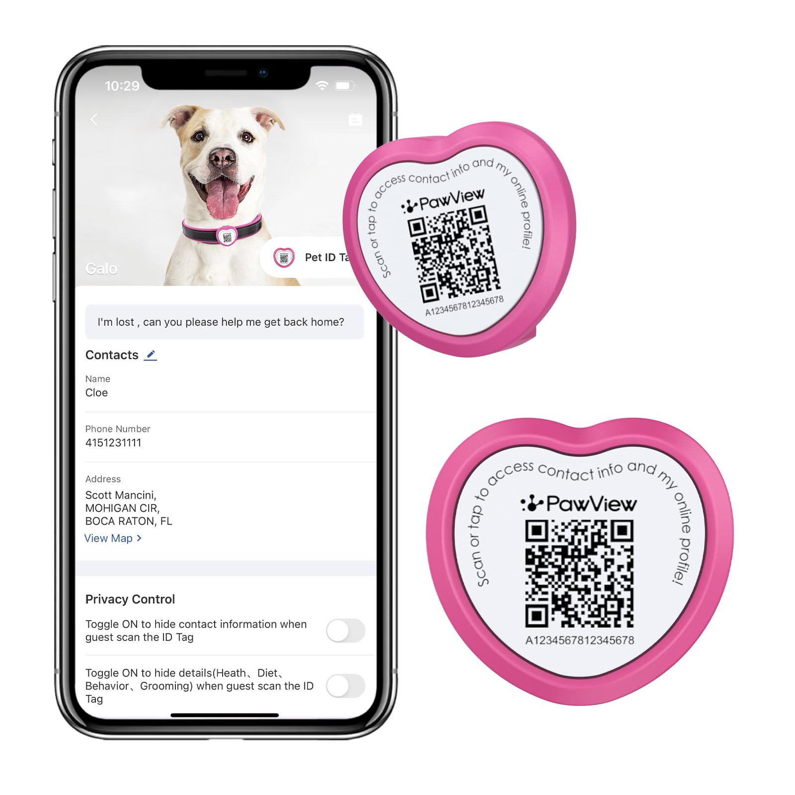 2-Packs QR Code Dog ID Tag UK with NFC, No Subscription, No GPS